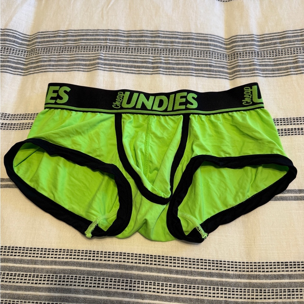 Men’s Neon Green Briefs with Black Trim - Low-Rise Comfort